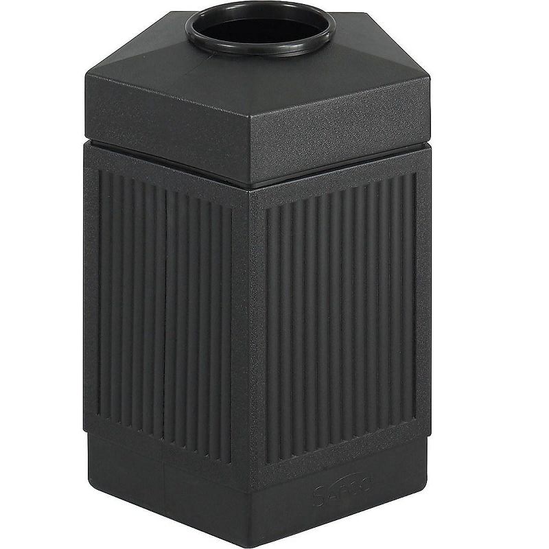 Safco At-Your-Disposal Recycling Center Polyethylene Three 28gal Bins Black 9798BL