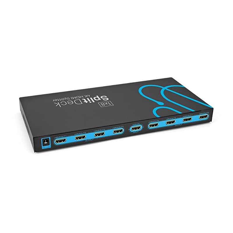 4K 8-port HDMI 2.0 Splitter by Sewell - 1x8 Distribution Amplifier, 4K at 60Hz, 3D, HDCP 2.2, 4:4:4 Chroma