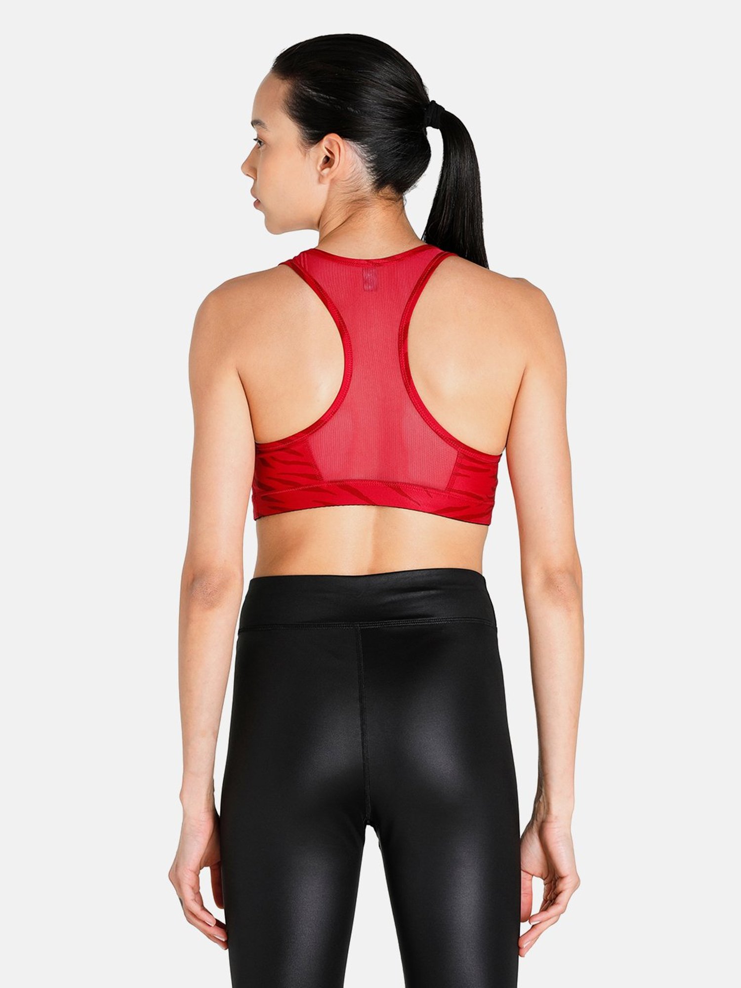 Puma Red Scoop Neck Sports Bra