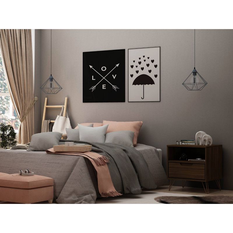 1.0 Rockefeller Nightstand Brown - Manhattan Comfort