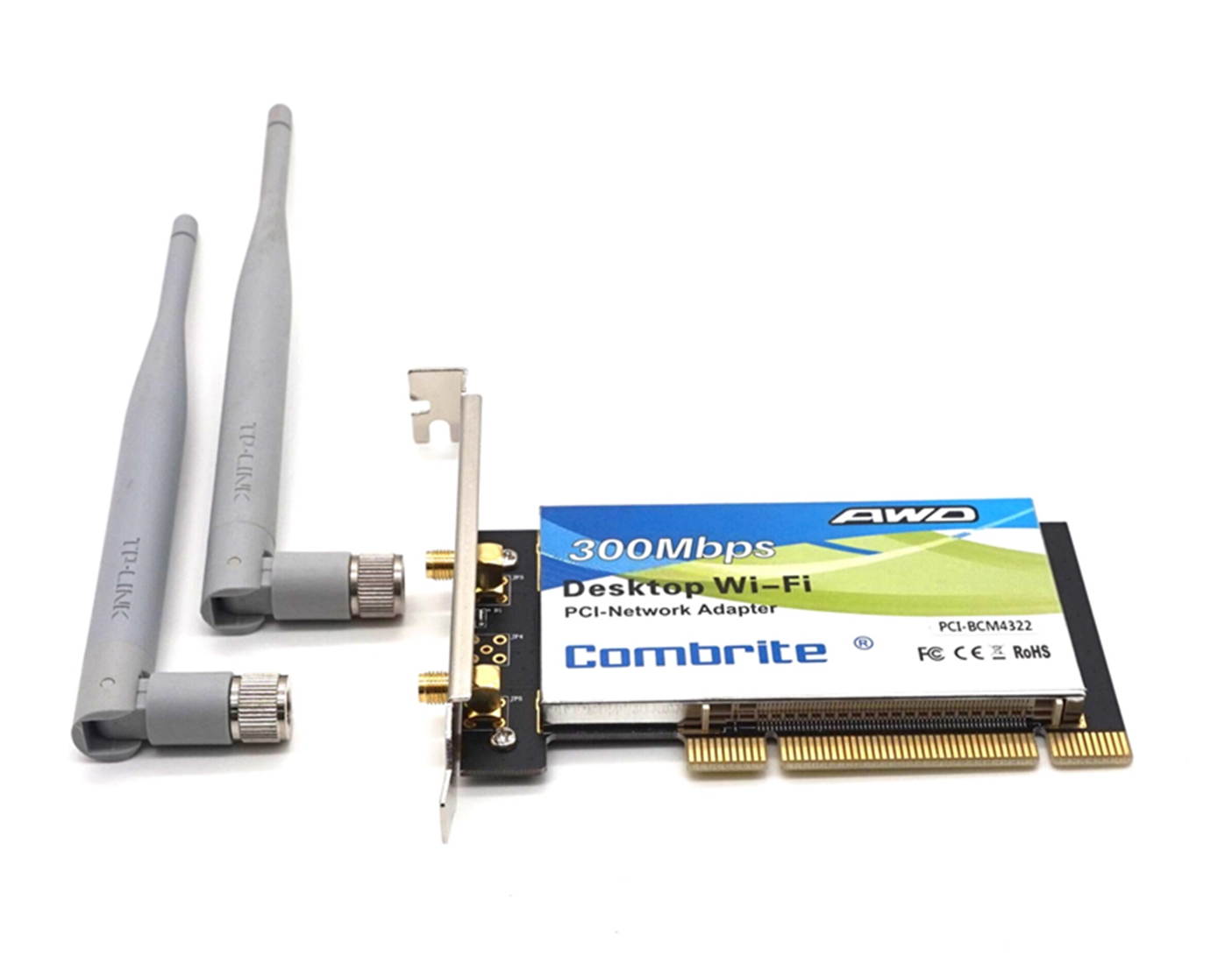 BCM4322 300Mbps 2.4G Wireless Wlan Wifi PCI Card Desktop Adapter With 6dBi wifi Antenna High Speed