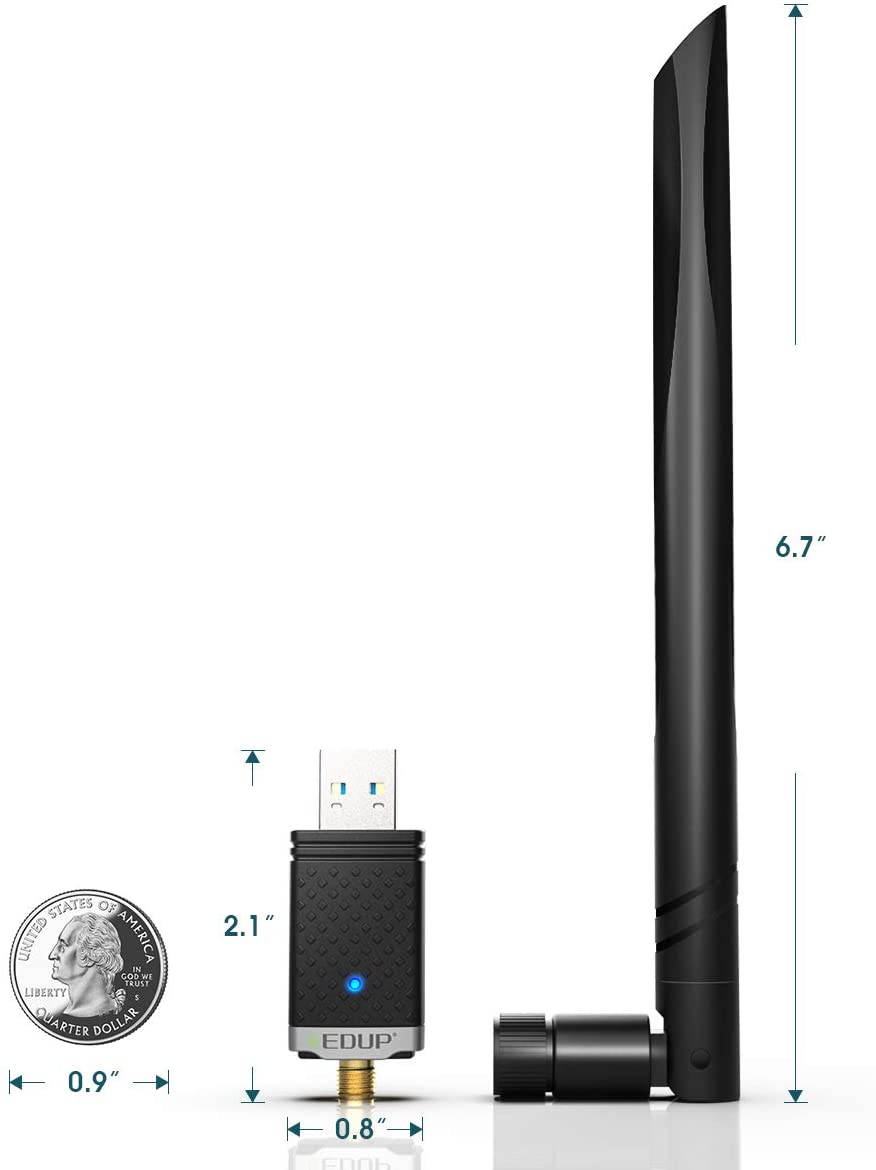 EDUP WiFi Adapter for Gaming 1300Mbps, USB 3.0 Wireless Adapter Dual Band 5GHz 802.11 AC WiFi Dongle 5dBi Antenna Support Desktop Laptop Windows XP/Vista/7/8/10 Mac, USB Flash Driver Included