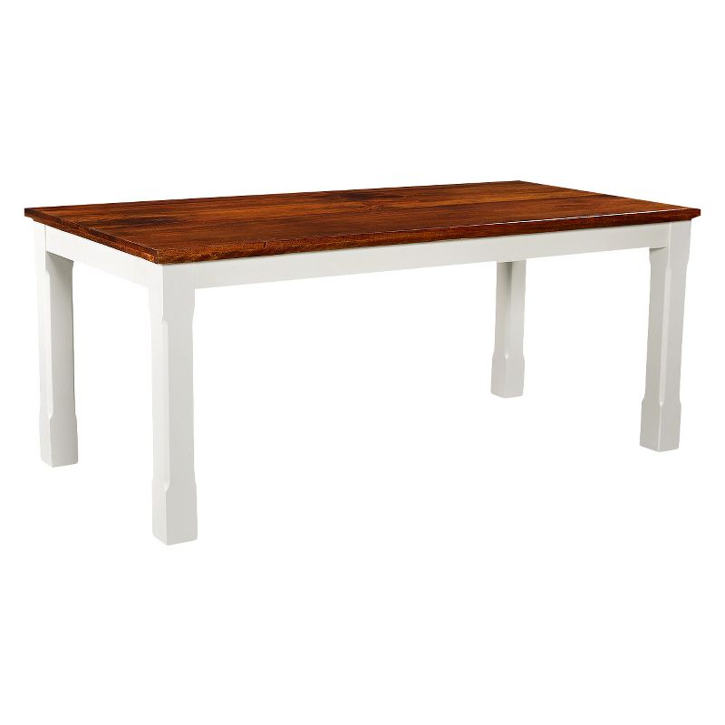 71" Mysore Farmhouse Chic Solid Wood Dining Table Light Off White - Timbergirl