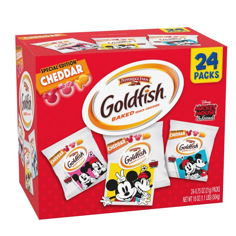 Pepperidge Farm Goldfish Mickey Mouse Valentine's Baked Snack Crackers - 24ct