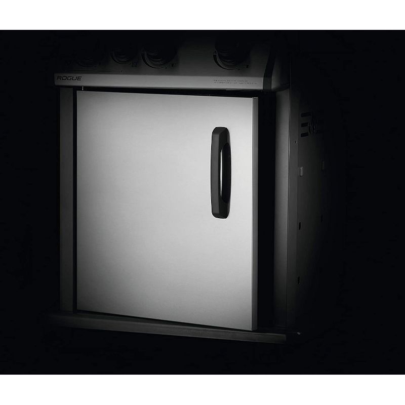 Napoleon Rogue XT 425 3 Burner 51000 BTU Outdoor Natural Gas Grill with Side Infrared Burner and Folding Shelves, Stainless Steel