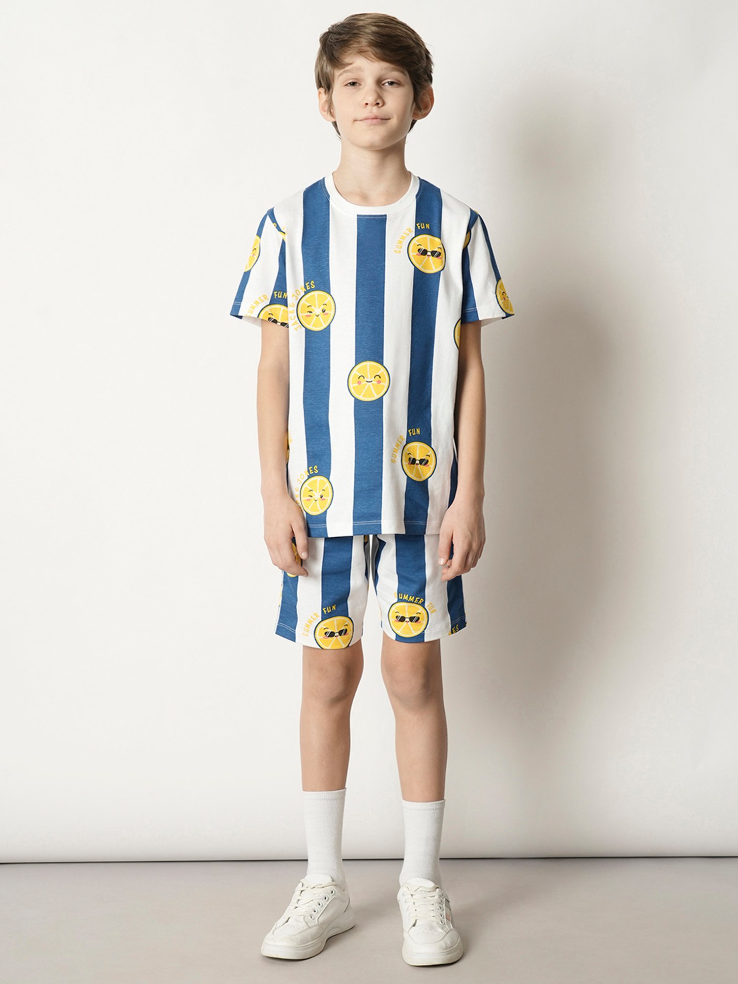 Jack & Jones Junior Blue & White Striped Shorts