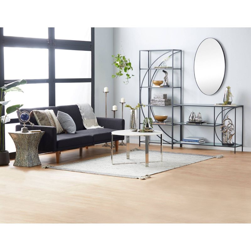 Set of 3 Glam Style Geometric Metallic Electroplated Vases Silver - CosmoLiving by Cosmopolitan