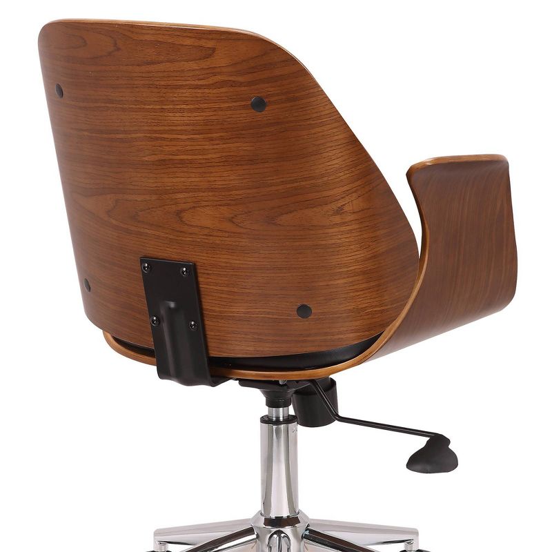 Massey Mid-Century Office Chair Black/Walnut - Armen Living