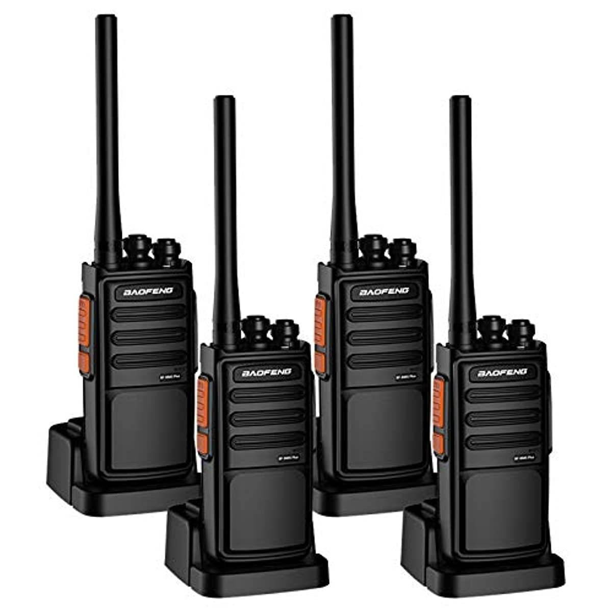 Walkie-talkies for Adults, Baofeng BF-888S Plus Long-Range Fast USB Recharging Two-Way Radios(Black,4 Packs)