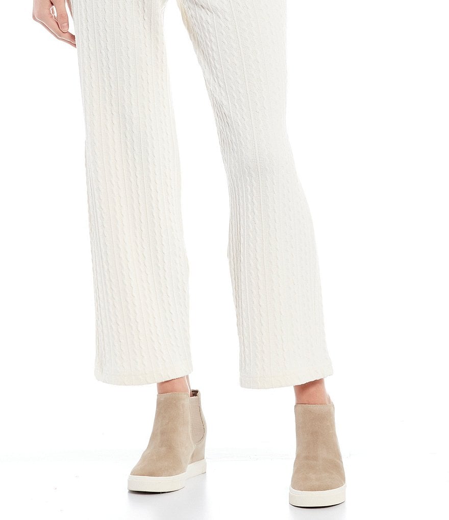 Donald Pliner Pelham Neoprene Mixed Leather Slip-On Wedge Sneakers