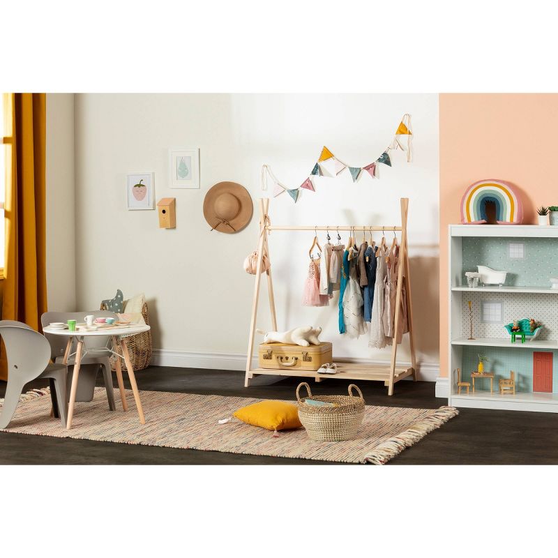 Kids' Sweedi Scandinavian Clothes Rack Natural Wood - South Shore