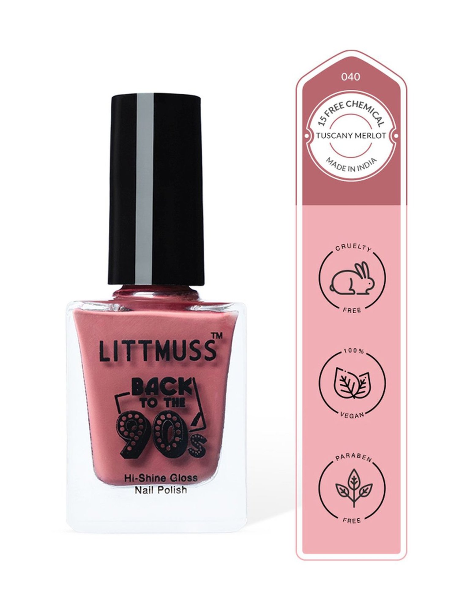 Littmuss Back To The 90's Hi Shine Gloss Nail Polish Tuscany Merlot 040 - 9.5 ml