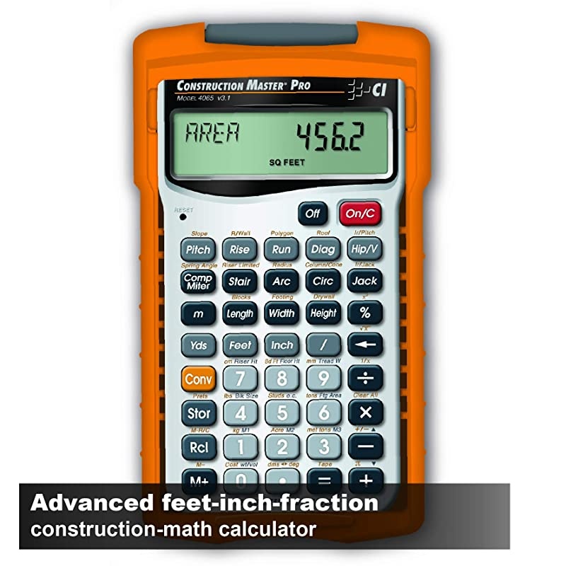 4065 Construction Master Pro Advanced Construction Math Feet-inch-Fraction Calculator for Contractors, Estimators, Builders, Framers, Remodelers, Renovators and Carpenters