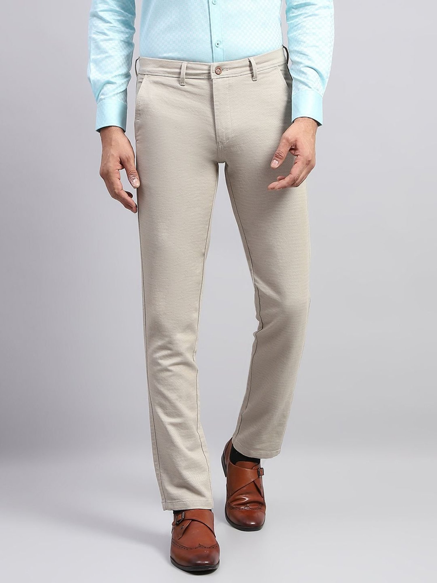 Arrow Navy Regular Fit Trousers