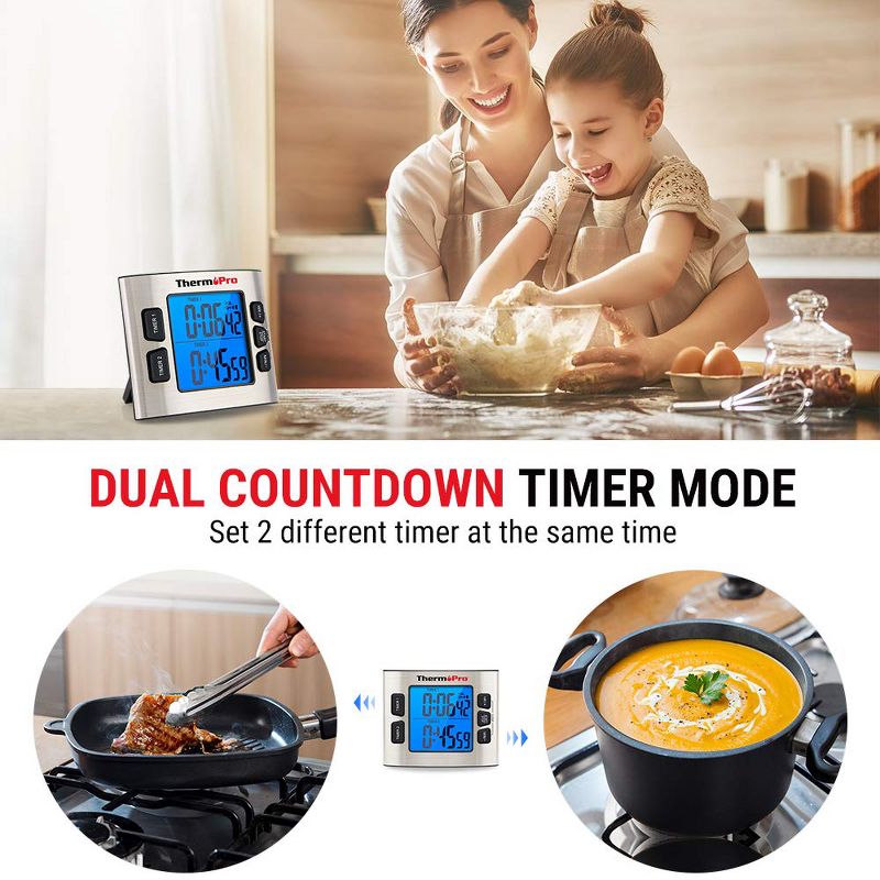 ThermoPro TM02 Dual Digital Kitchen Timer