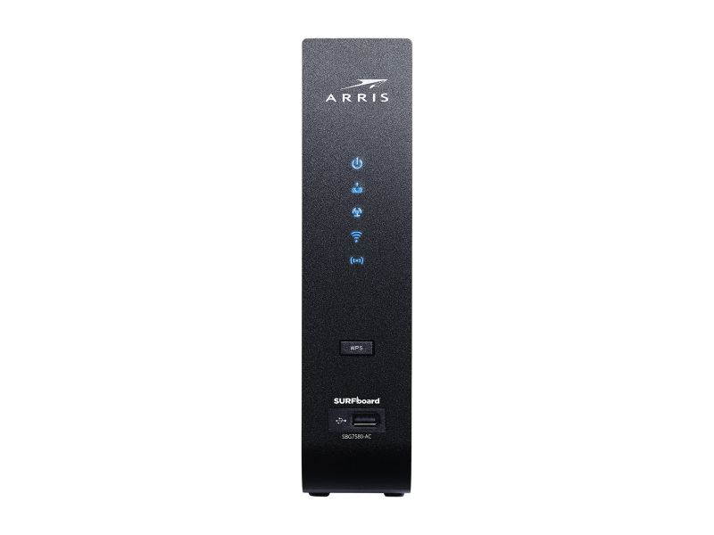 ARRIS SURFboard SBG7580AC DOCSIS 3.0 Cable Modem / Wi-Fi AC1750 Router &ndash; Retail Packaging &ndash; Black