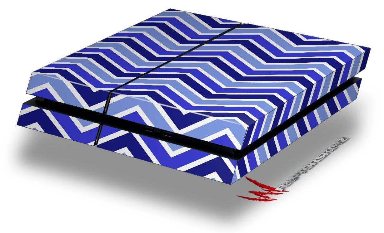 Zig Zag Blues - Decal Style Skin fits original PS4 Gaming Console