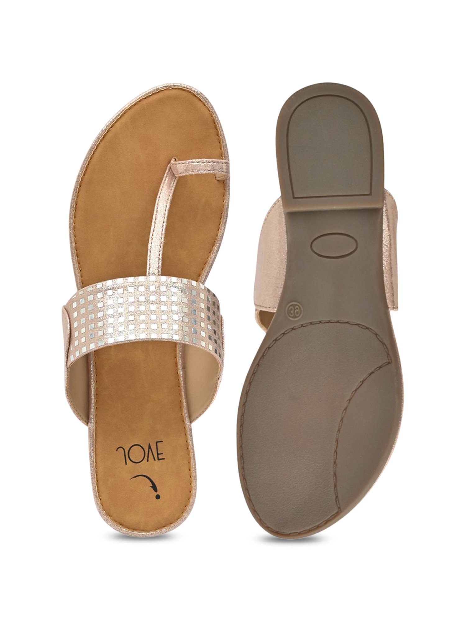 Jove Women's Rose Gold Toe Ring Sandals