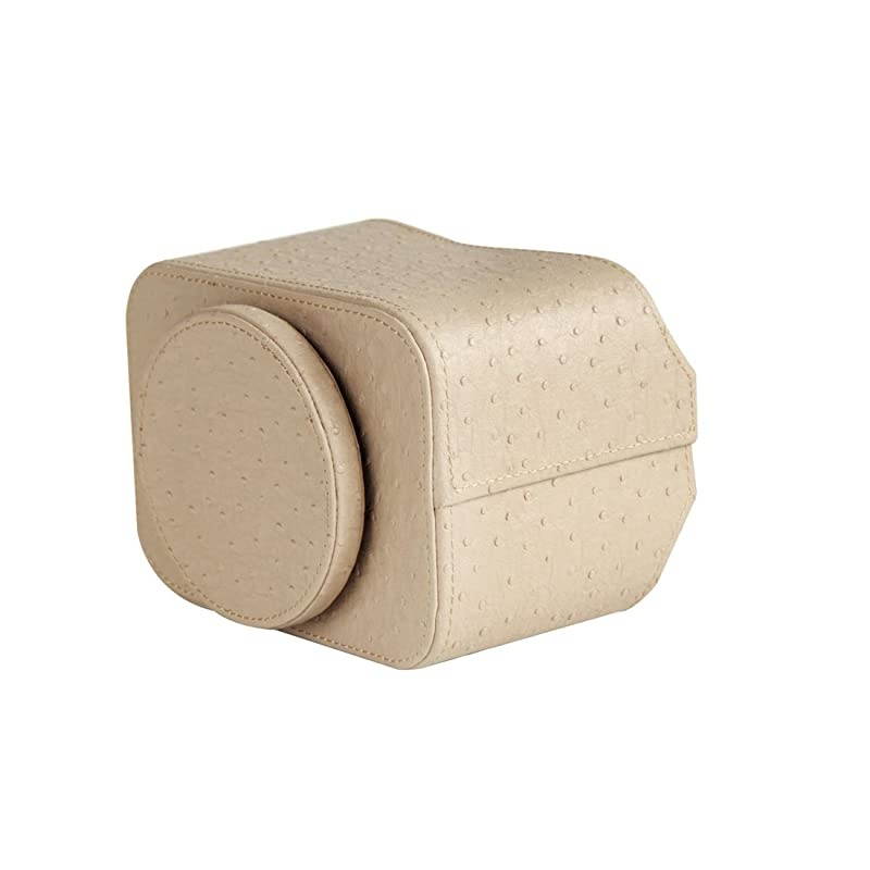 Spinning Remote Control Holder Remote Controller Holder Remote Caddy Media Storage Organizer Spinning Remote Control Organizer PU Leather beige