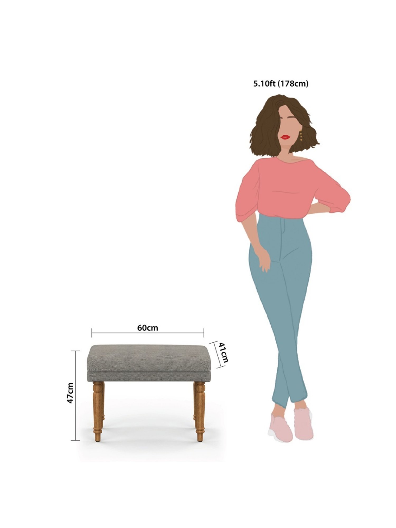 Picardy Vanity Stool Fabric/Antique Pearl - Acme Furniture