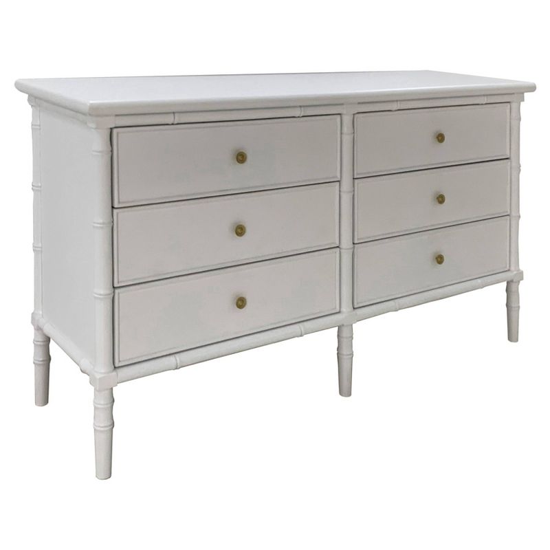 Mina 6 Drawer Dresser White/Gold - Safavieh
