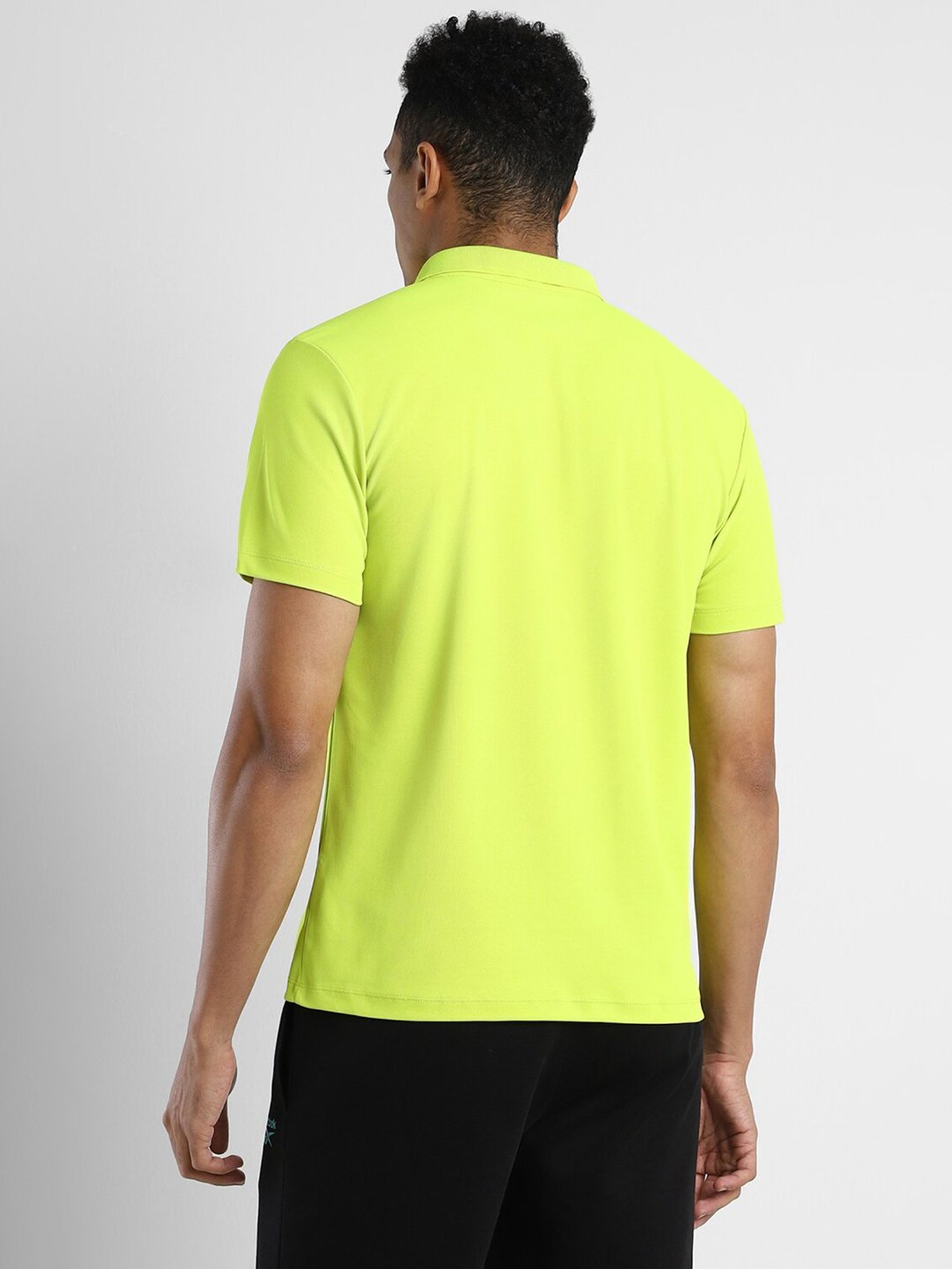 Reebok Lime Green Regular Fit Sports Polo T-Shirt