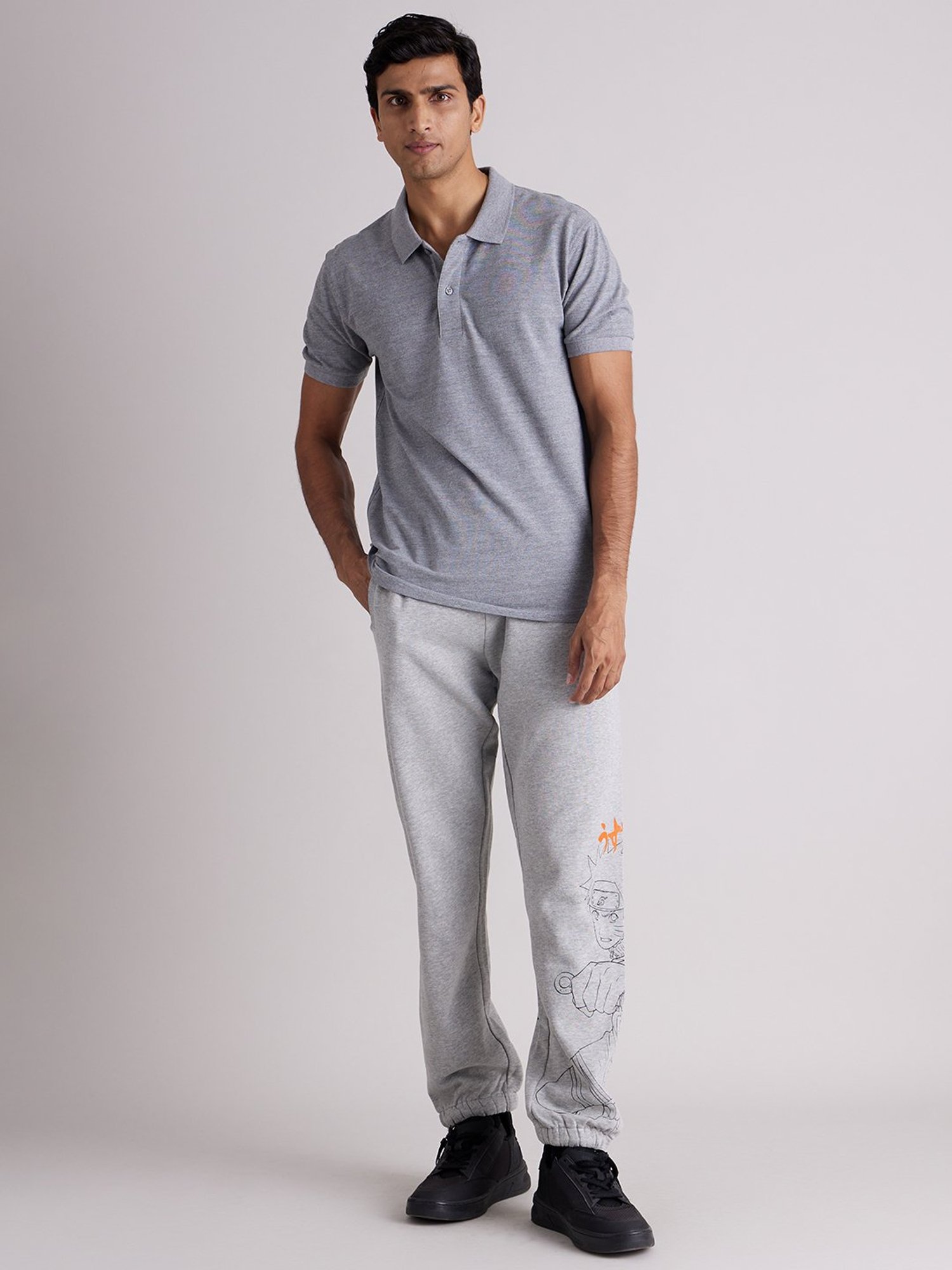 Parx Black Jogger Fit Joggers