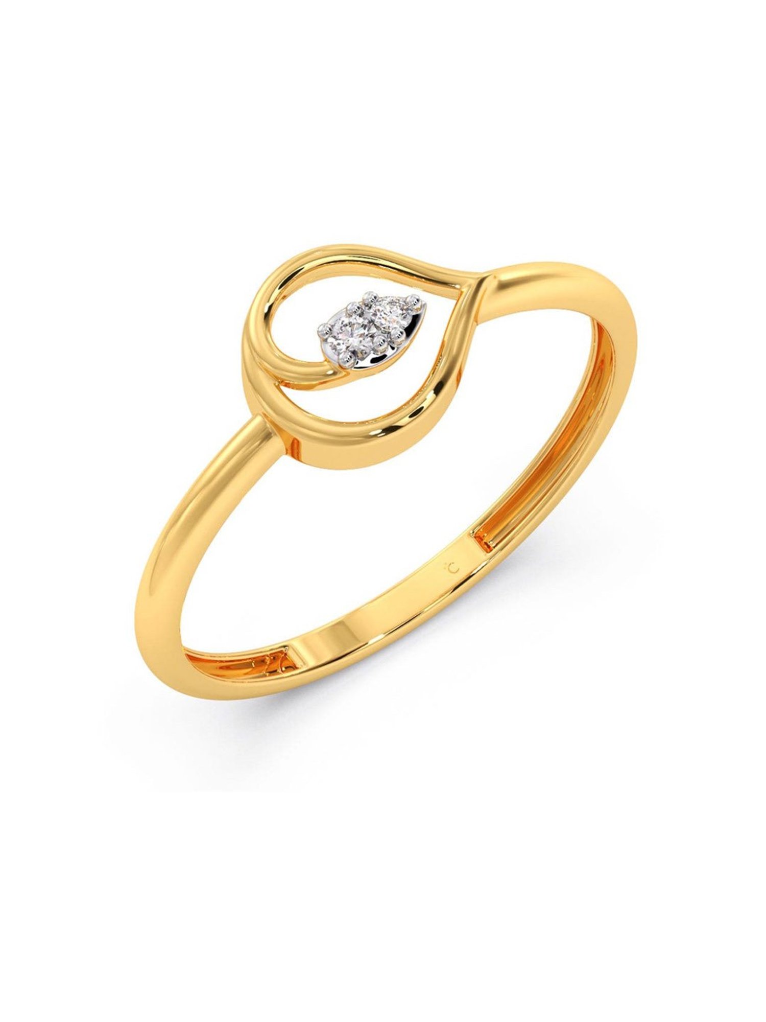 Candere by Kalyan Jewellers Stylish Design 18k Yellow Gold & Diamond Ring