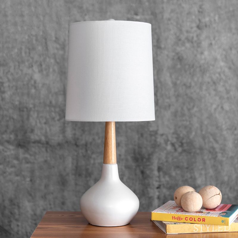 nuLOOM Layton Ceramic 25" Table Lamp Lighting - White 25" H x 11" W x 11" D