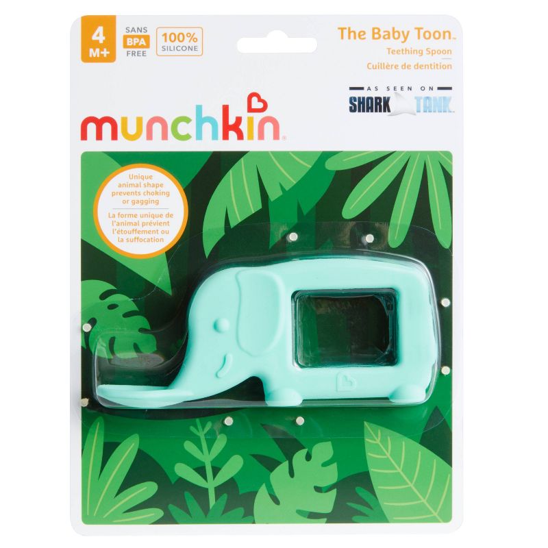 Munchkin The Baby Toon Silicone Teether Spoon Elephant - Mint
