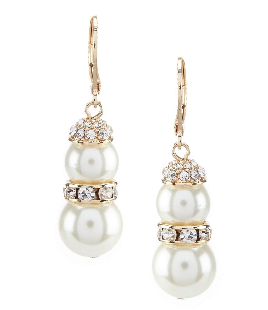 Gemma Layne Double Pearl Drop Earrings