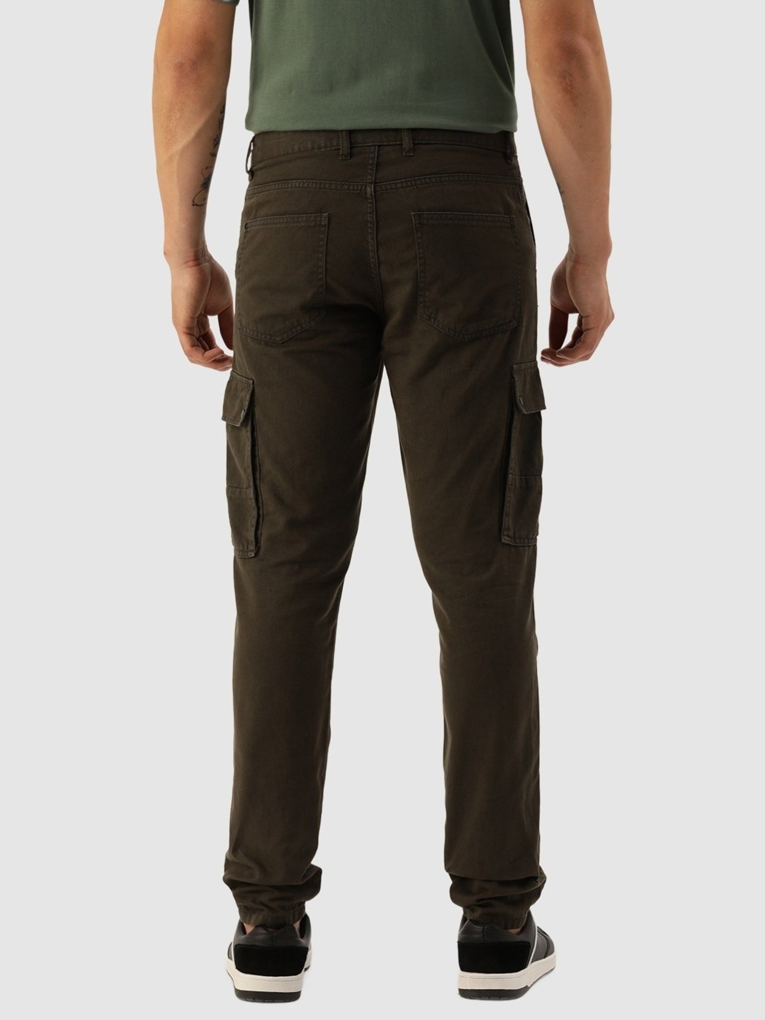 IVOC Dark Olive Cotton Regular Fit Cargos