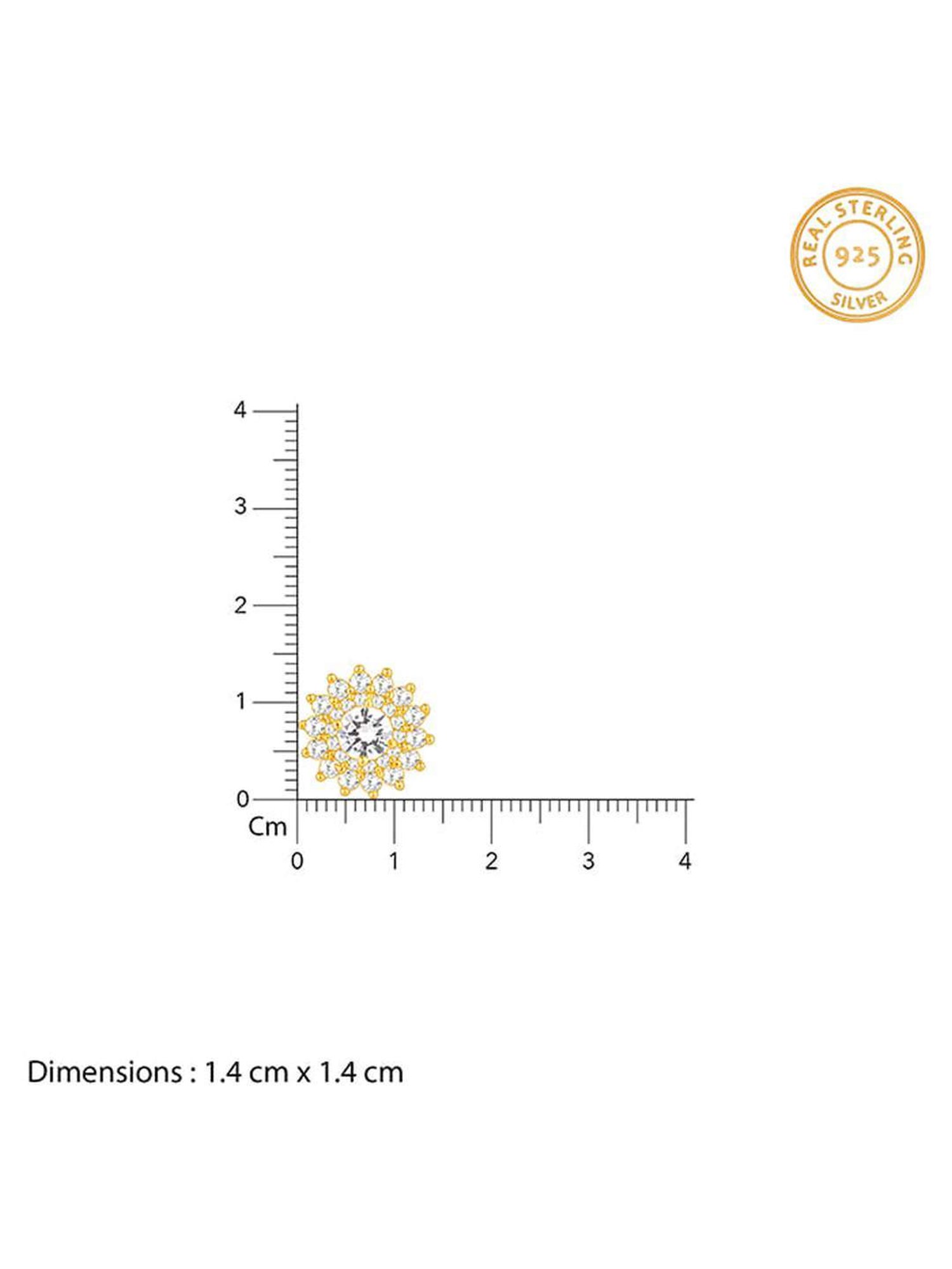 GIVA 925 Silver Golden Cielo Stud Earrings for Women & Girls