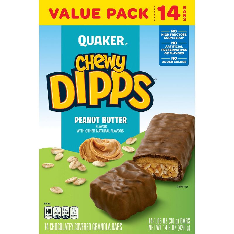 Quaker Chewy Dipps Peanut Butter 1.05oz/14ct
