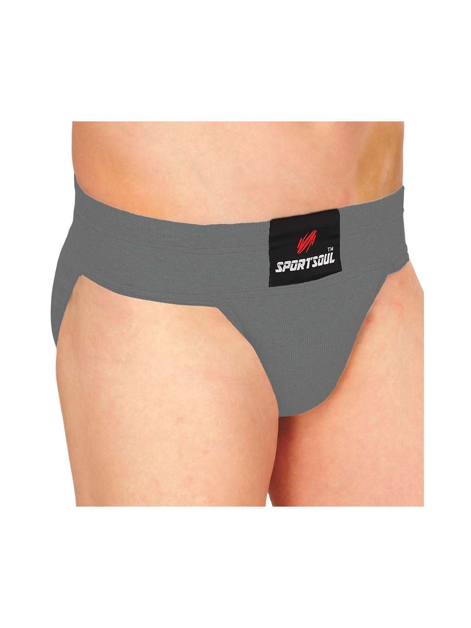 SportSoul Grey Cotton Gym & Athletic Supporter (Large)