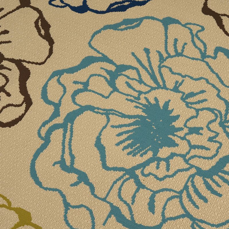 8' x 10' Le Soleil Outdoor Rug Black/Ivory - Linon