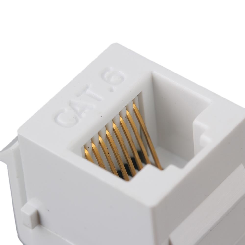BQLZR 50 Piece Cat6 RJ45 Ethernet Inline Jack Coupler Keystone Latch Female to Female