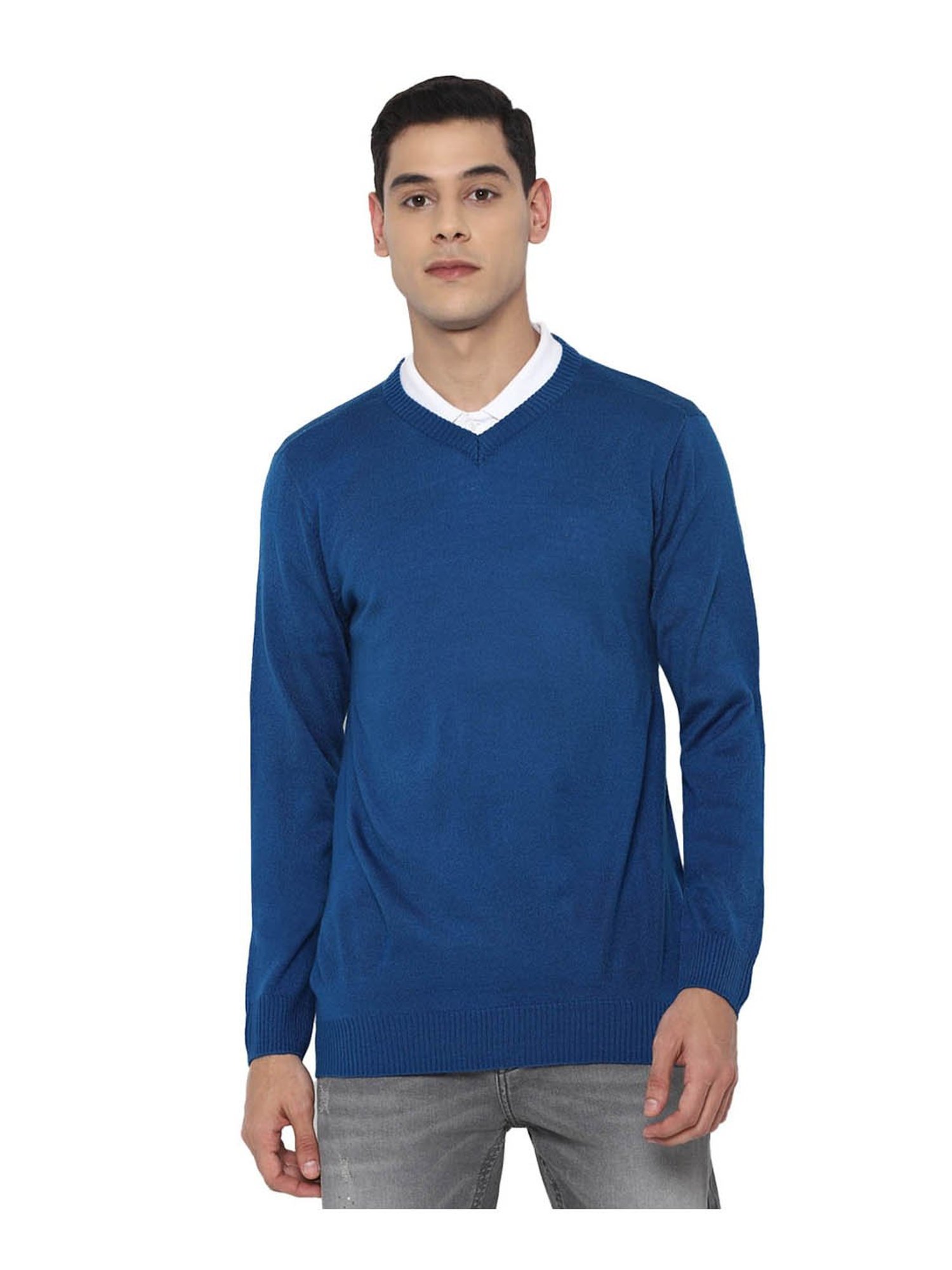 Forever 21 Royal Blue Regular Fit Sweater