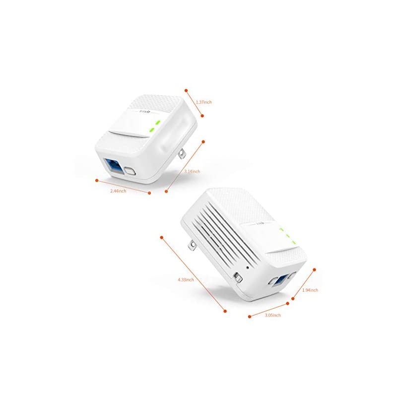 AV1000 Powerline WiFi Extender Dual Band AC Wireless Gigabit Port Plug and Play PH10