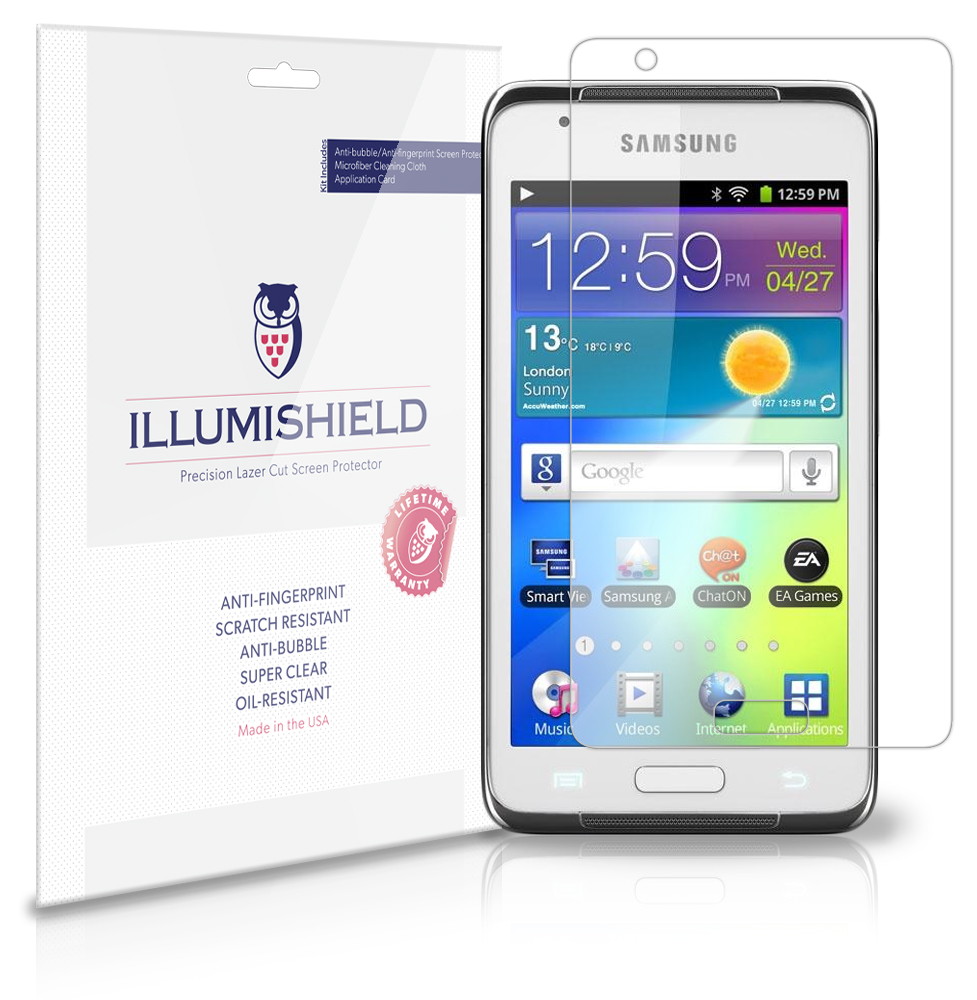 iLLumiShield - Samsung Galaxy Player 4.2 Crystal Clear Screen Protectors with Anti-Bubble/Anti-Fingerprint - 3-Pack + Lifetime Replacements