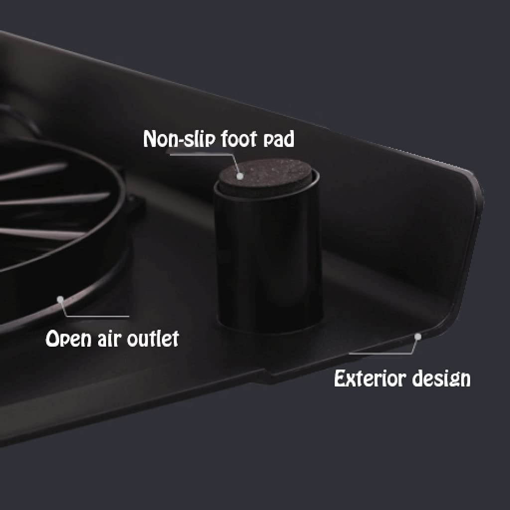 Silent Notebook Radiator Plastic Notebook Cooling Pad Cooling Bracket Suitable for Notebooks Within 15.4 Inches (Black)