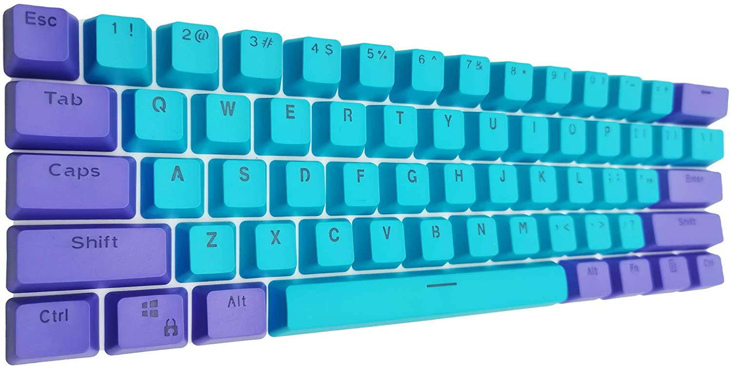 CUUWE 61 PBT Keycaps for 60 Percent Keyboard, Backlit Keycap Set for Mechanical Gaming Keyboard OEM Profile Keycaps with Key Puller for Cherry MX Switches GH60/RK61/GK61/Annie pro 2