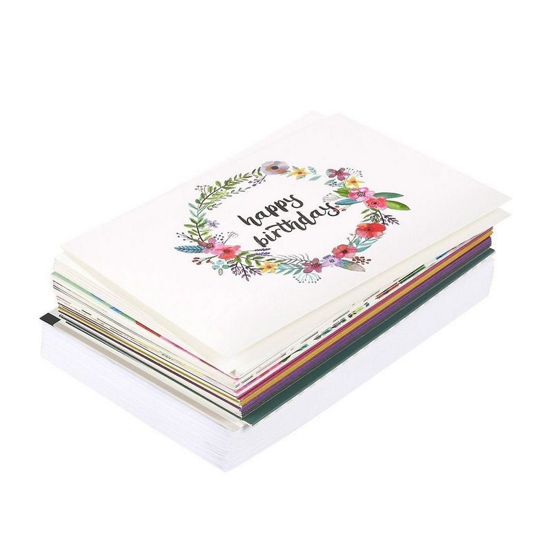 Pipilo Press 144-Pack Assorted Happy Birthday Greeting Cards Sets Bulk with Envelopes, 18 Designs, 4x6 in