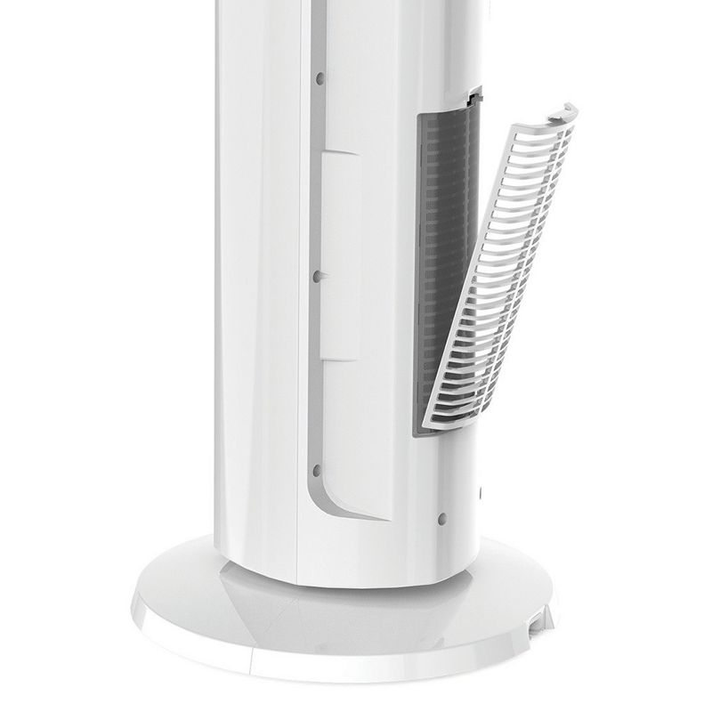 Lasko LKO-FH500 4-Speed Quiet Bladeless Multi Function Remote Control All Season Comfort Control Tower Fan and Space Heater w/ 3 Heat Settings, White