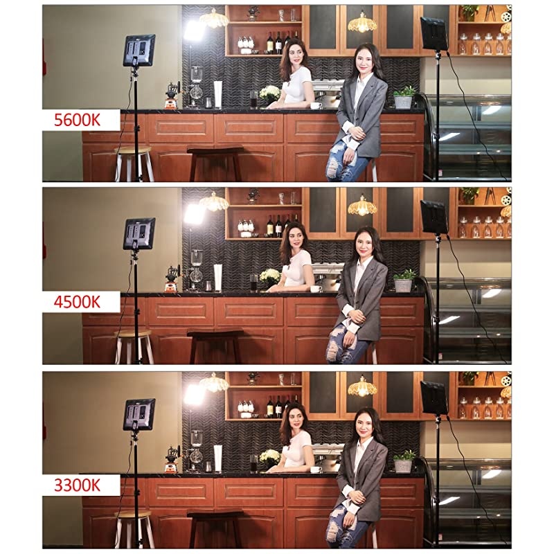 VL-200 3 Packs Ultra Thin Dimmable Bi-Color LED Video Light Panel Lighting Kit Includes: 3300K-5600K CRI 95 LED Light Panel with Hot Shoe Adapter/Light Stand/Remote Controller and AC Adapter