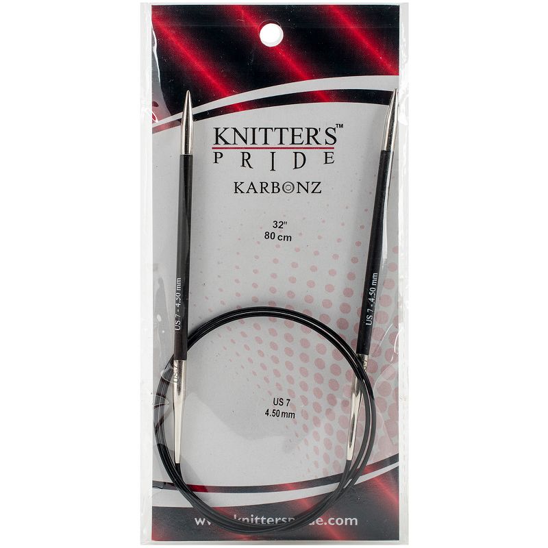 Knitter's Pride-Karbonz Fixed Circular Needles 32"-Size 7/4.5mm