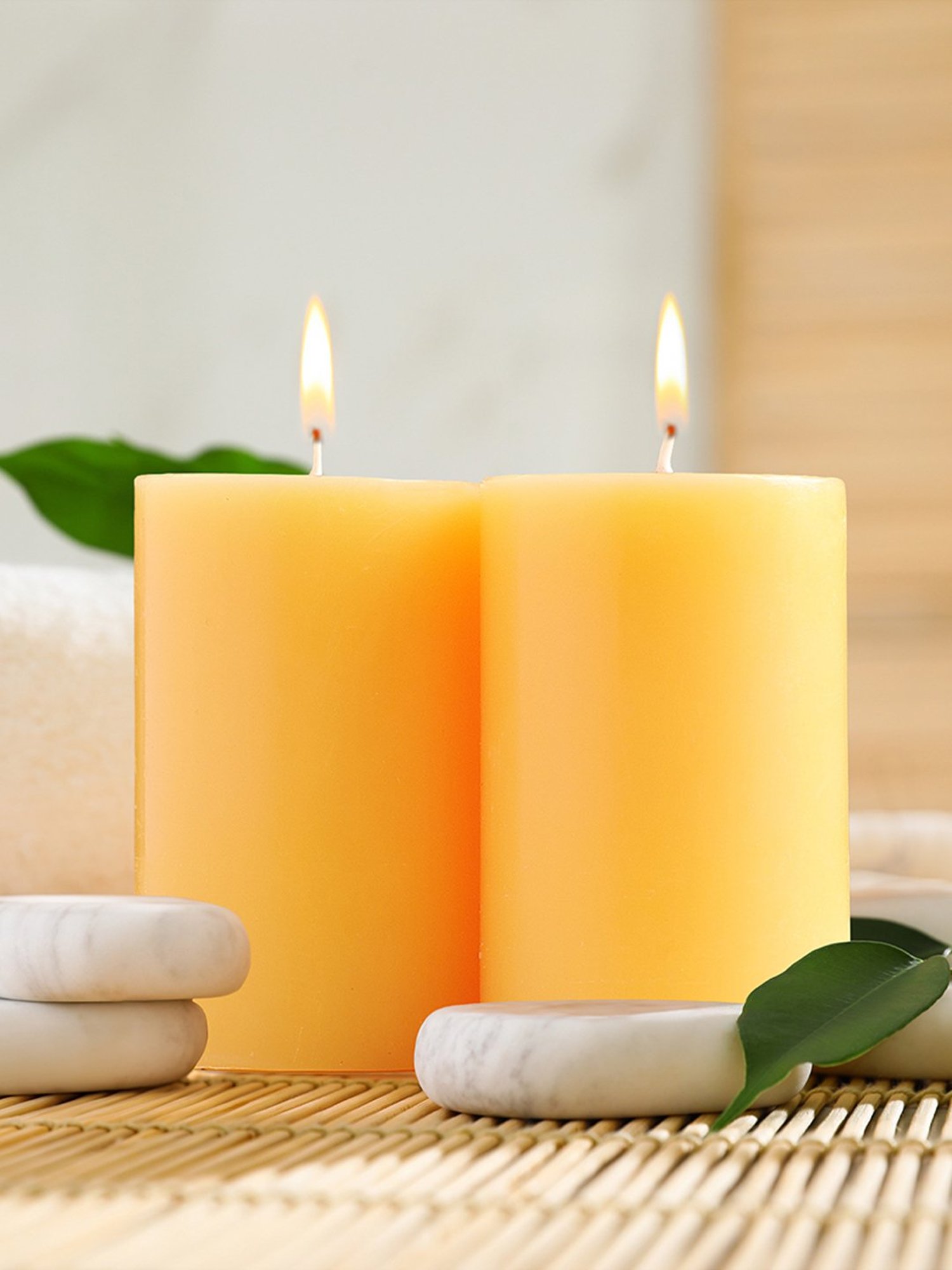 IRIS Orange Home Fragrances Mango Sorbet Fragrance Pillar Candles - Set of 2