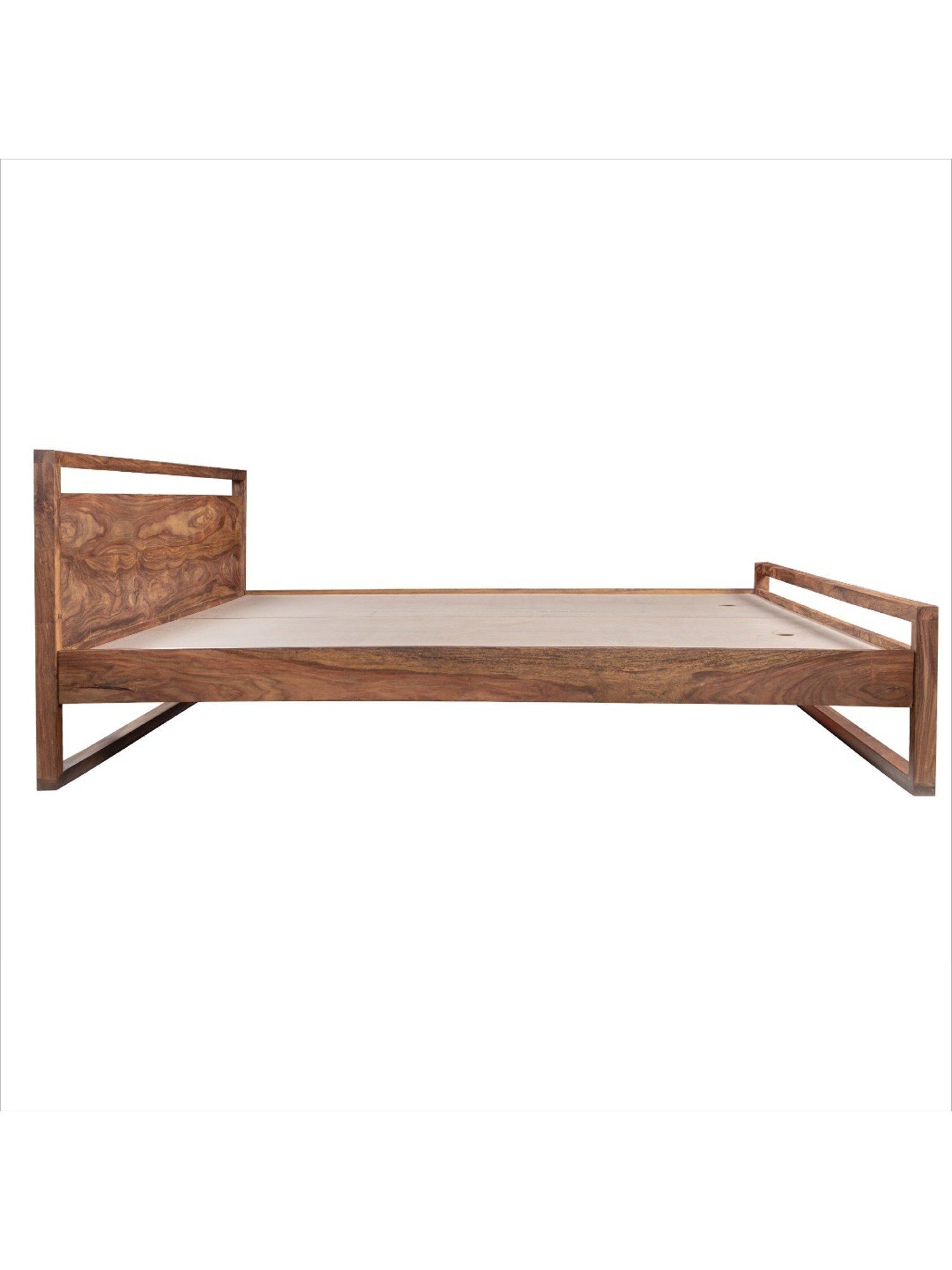 Duroflex Synergy Brown Sheesham Wood King Bed in Stone Finish