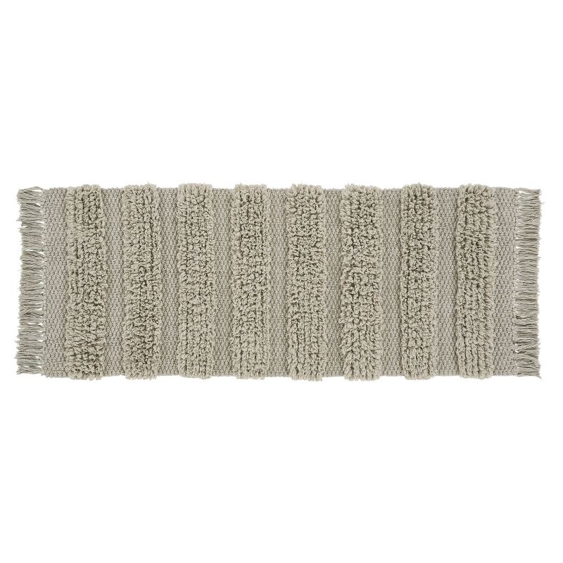 Savannah Cotton Fringe Bath Runner Taupe - VCNY