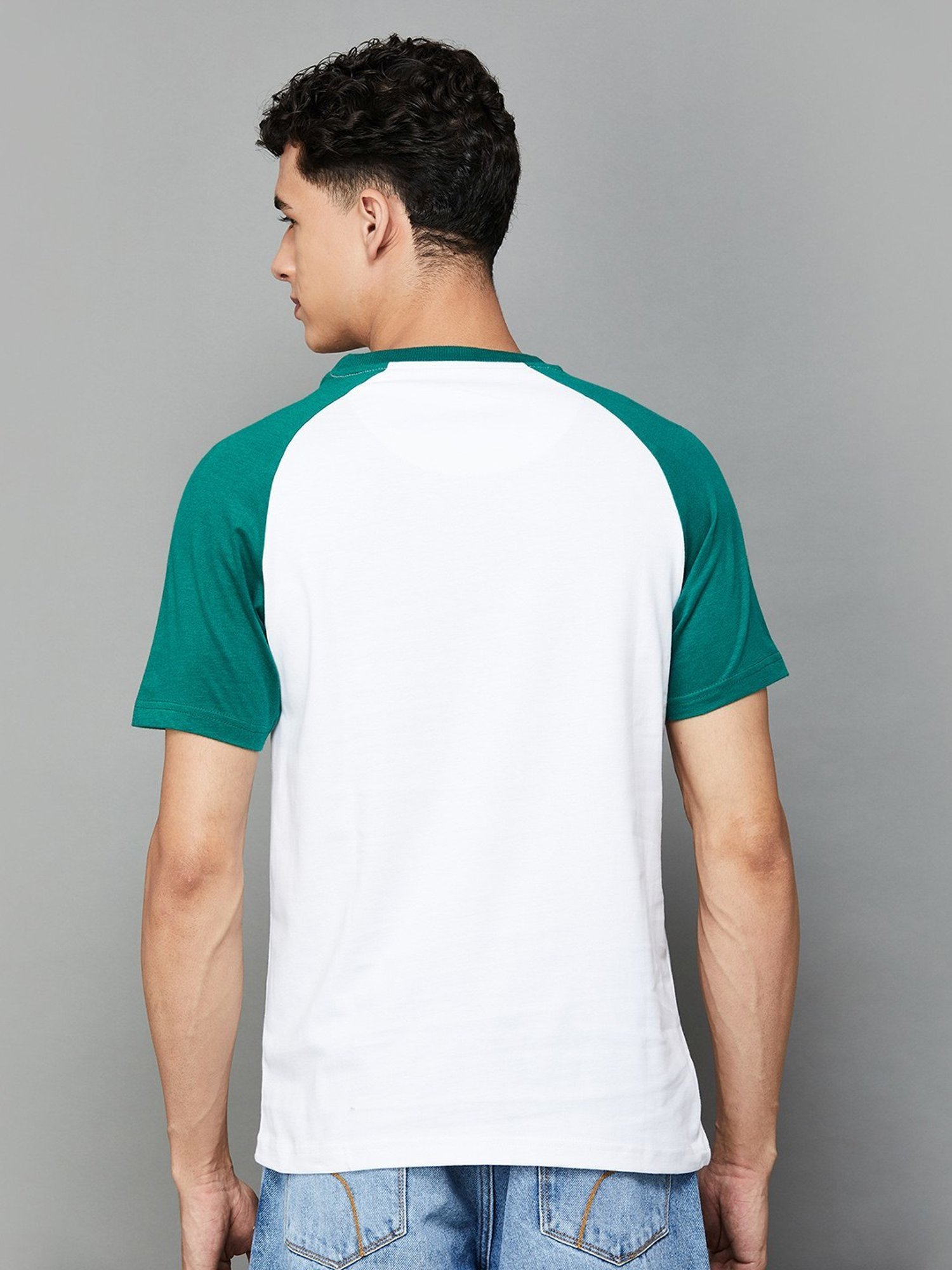 Fame Forever by Lifestyle Green Cotton Regular Fit Printed T-Shirt